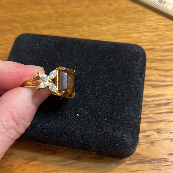 RoAn Cocktail Ring With Brown Stone ~ Size 8 - Picture 2 of 5